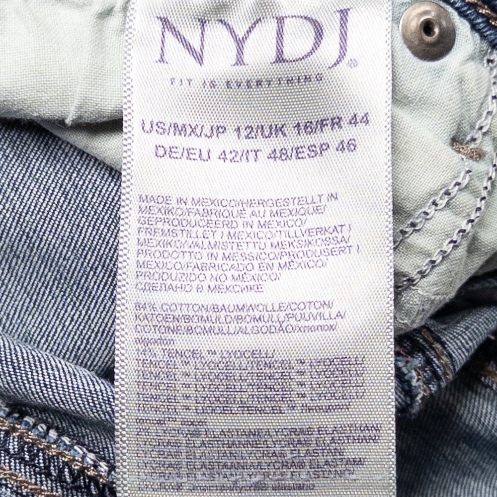 NYDJ Womens Jeans Size 12 Blue Straight Leg Stretch Tencel Denim Medium Wash - Picture 13 of 14